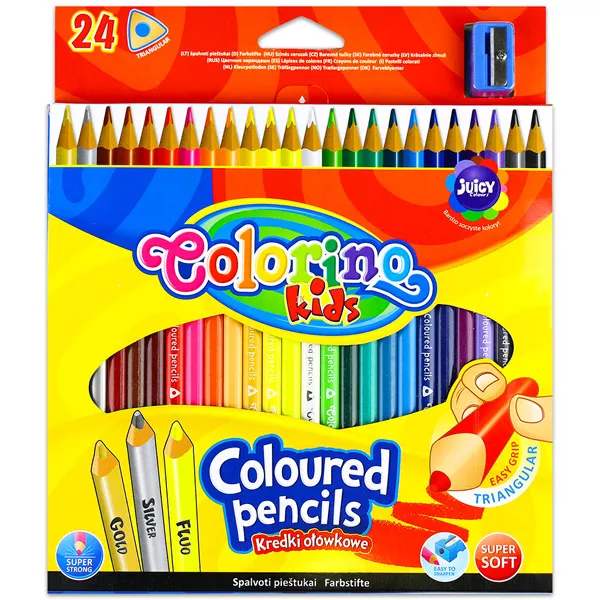 Colorino Kids: trikotni barvni svinčniki z šilčkom - 24 kos.