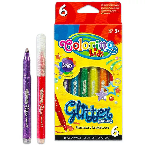Colorino Kids: 6 darabos csillámos filctollak 