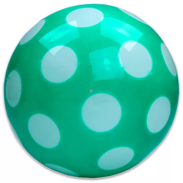 Zöld pöttyös gumilabda - 18 cm