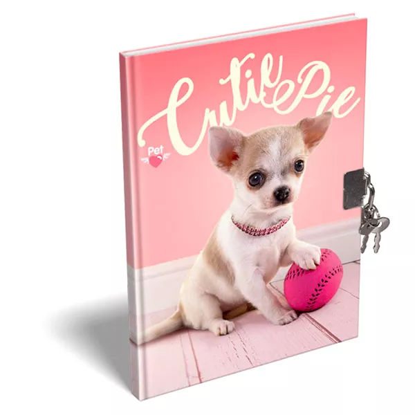 Pet: Design Câine caiet de amintiri cu lacăt - A5