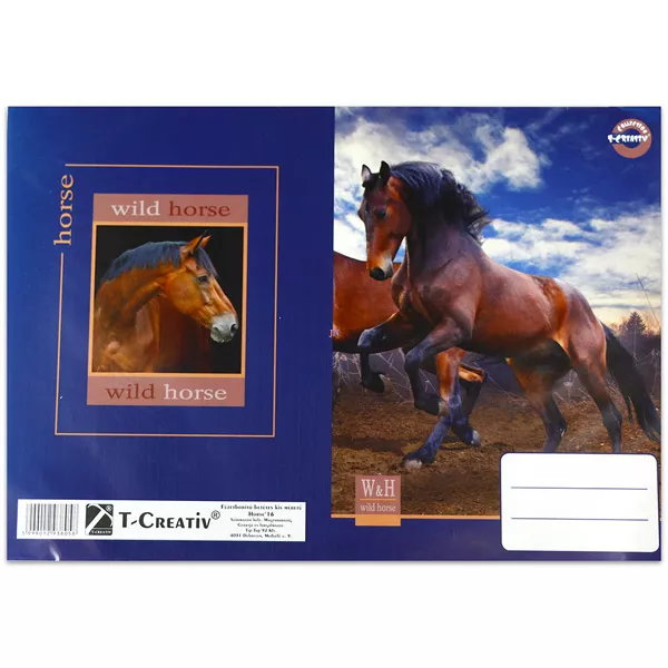 T-Creativ Horses füzetborító - A5-ös, kék