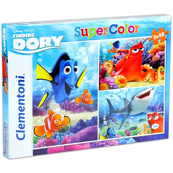 Clementoni: Iskanje Dory - SuperColor sestavljanka s 3x48 kosi