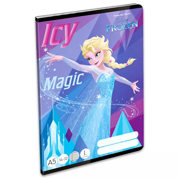 Disney hercegnők Jégvarázs Icy Magic 1. osztályos vonalas füzet - A5-ös, 14-32