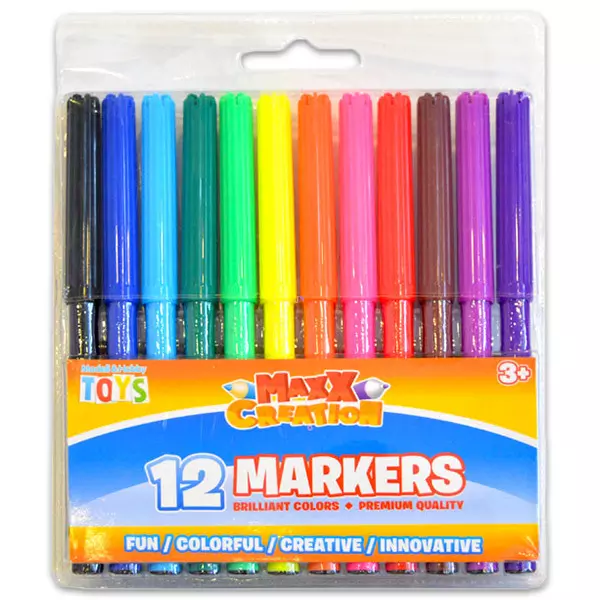 Maxx Creation: Set markere în culori de bază 12 buc.