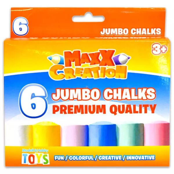 Maxx Creation: Cretă colorată Jumbo pentru asfalt - 6 buc. 