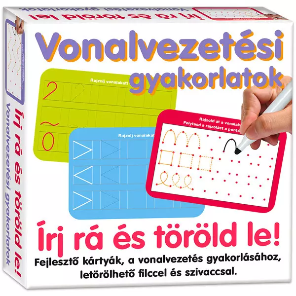 Scrie şi şterge: Exerciţii de liniatură - cartonaşe pentru dezvoltarea abilităţilor, lb. maghiară
