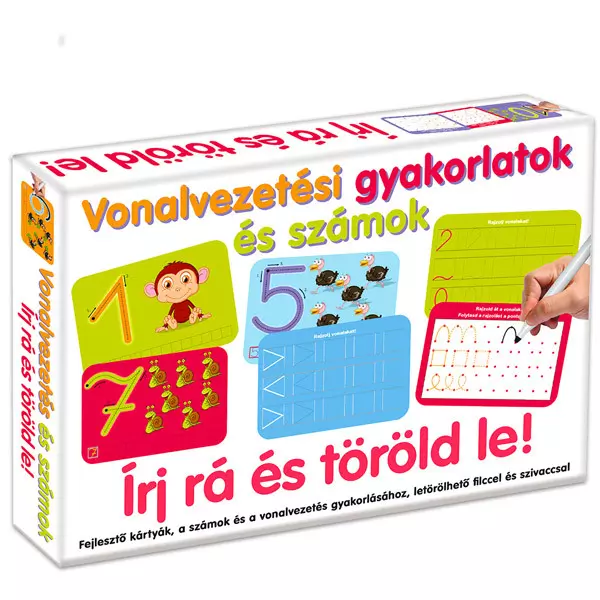 Exerciții de trasare și cifrele: cărţi educative cu markere lavabile - în. lb. maghiară