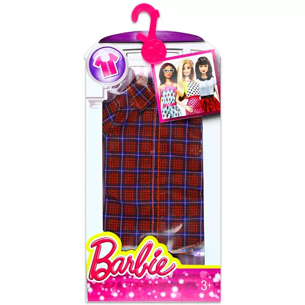 Barbie: Barbie ruha - piros kockás ing 