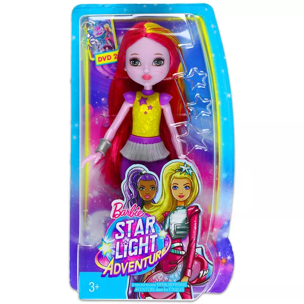 Barbie: Star Light Adventure - Mini păpuşă cu păr roz-galben