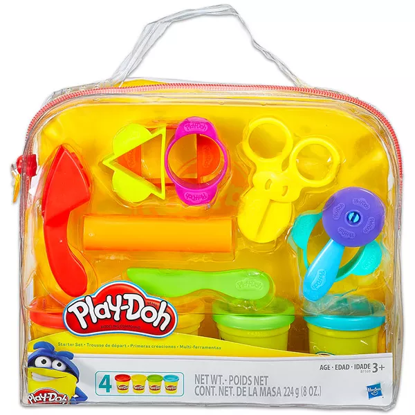 Play-Doh: Set starter de plastilină cu 4 borcănaşe de plastilină