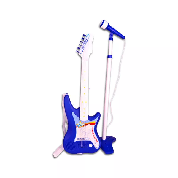 Bontempi: Elektromos gitár állványos mikrofonnal - kék