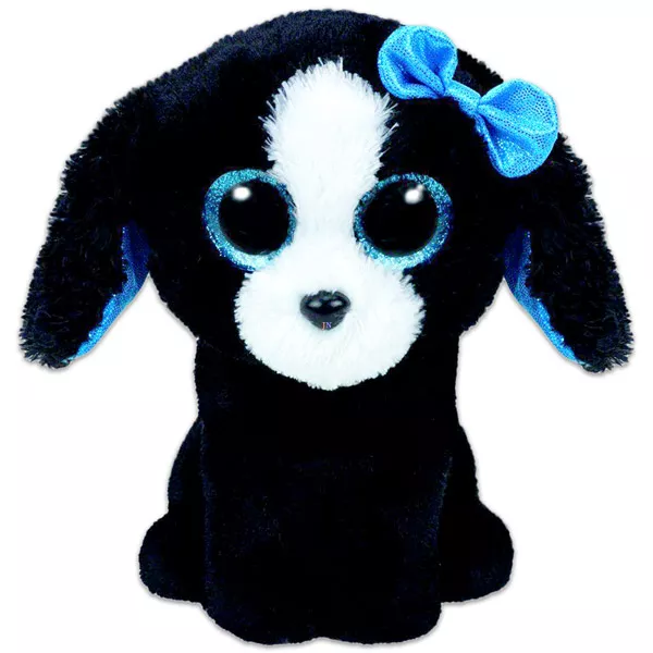 Câinele Tracey figurina pluş - 15 cm, negru-alb
