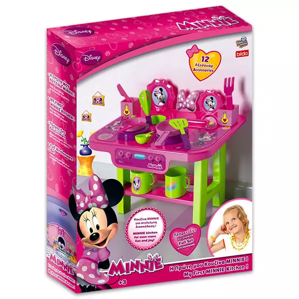 Minnie Mouse: bucătărie de jucărie cu 12 accesorii