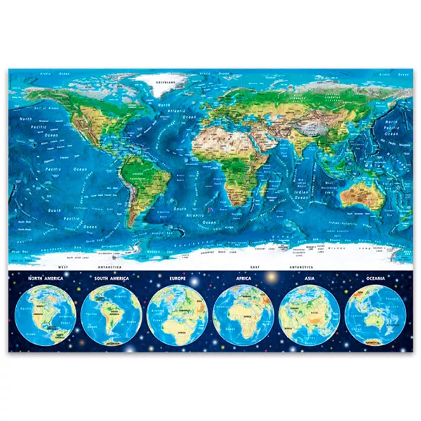 Educa: neon világtérkép 1000 darabos puzzle