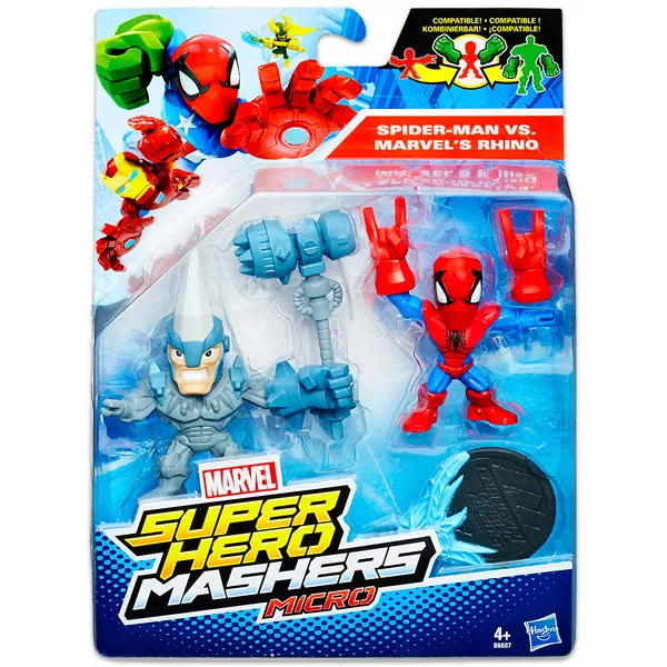 Marvel Super Hero Mashers Micro - Pókember, Rino figura 6 cm