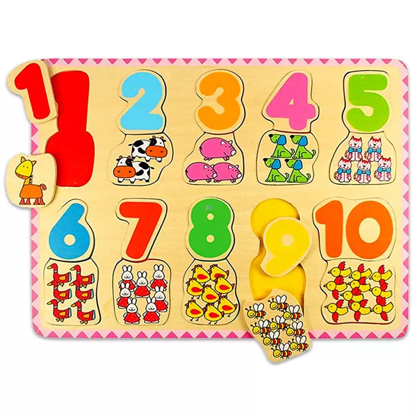 Bigjigs számok és színek puzzle - Találd meg az összeillőt!