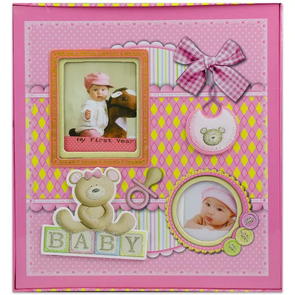 Baby fotóalbum - rózsaszín, macis