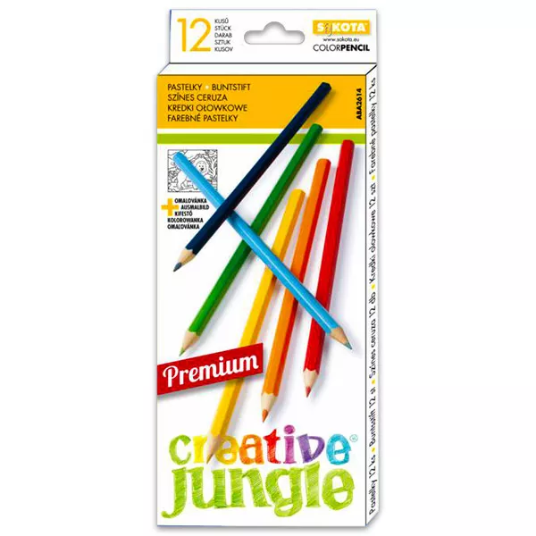 Creative Jungle: 12 darabos prémium színes ceruza kifestővel