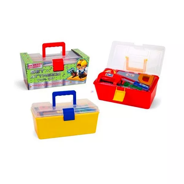 Set Attrezzi: cutie scule cu 23 piese - diferite culori