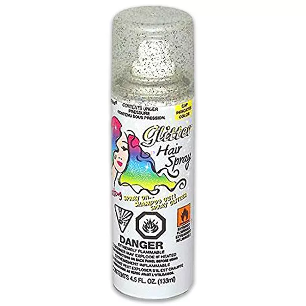 Spray cu sclipici pentru păr - argintiu