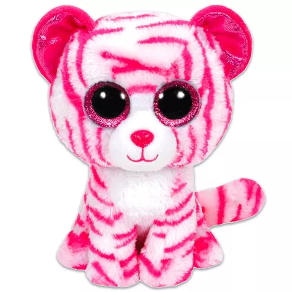 TY Beanie Boos: Asia tigris plüssfigura 24 cm, rózsaszín-fehér