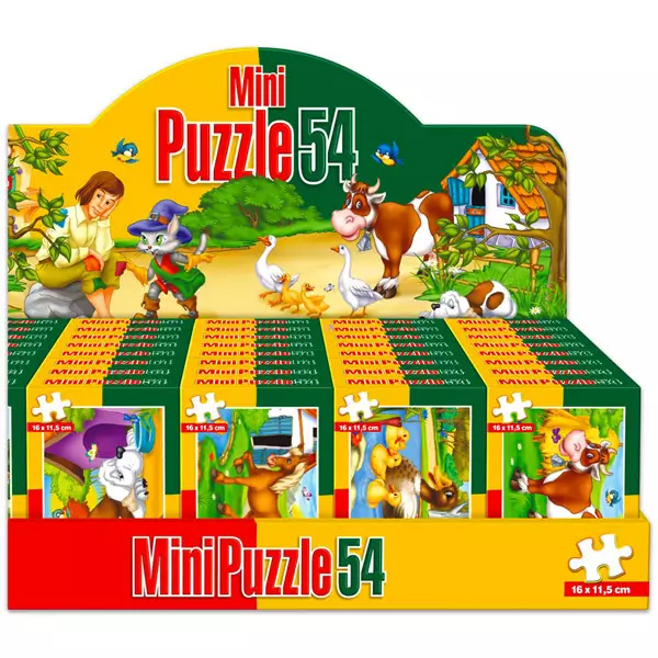 Animale domestice, sălbatice mini puzzle cu 54 piese - diferite