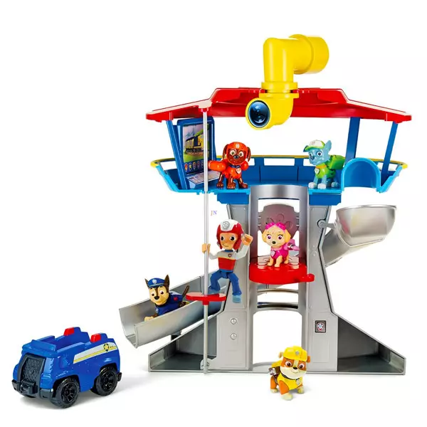 Paw Patrol: Turn de control cu figurină Chase şi maşină de poliţie