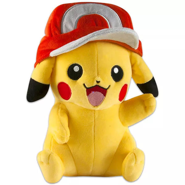 Tomy: Pokémon Pikachu plüssfigura sapkával - 26 cm