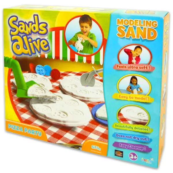Sands Alive: modellező homok - pizza party, 675 g - CSOMAGOLÁSSÉRÜLT