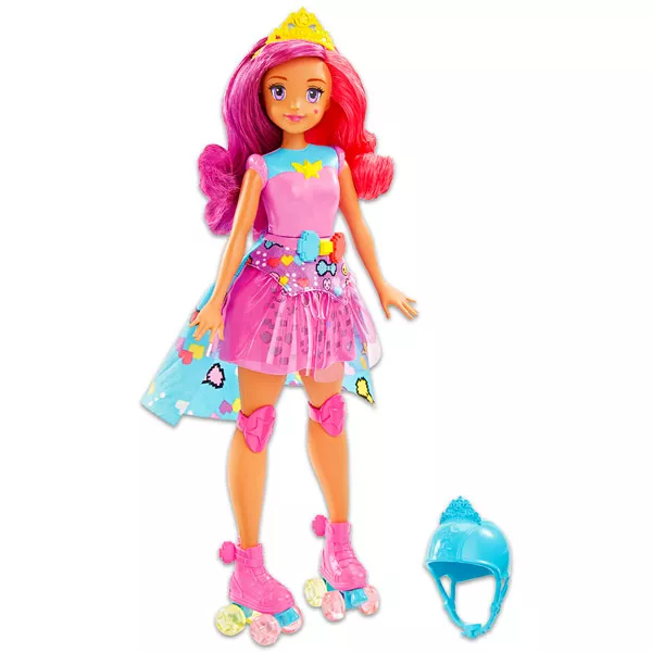 Barbie: görkorcsolyás baba pink ruhában