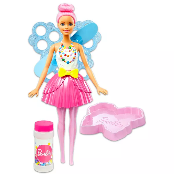 Barbie Dreamtopia: rózsaszín hajú buborékfújó tündérbaba 