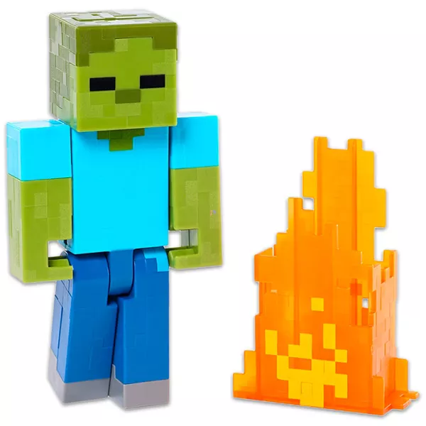 Minecraft lángoló zombi közepes méretű figura