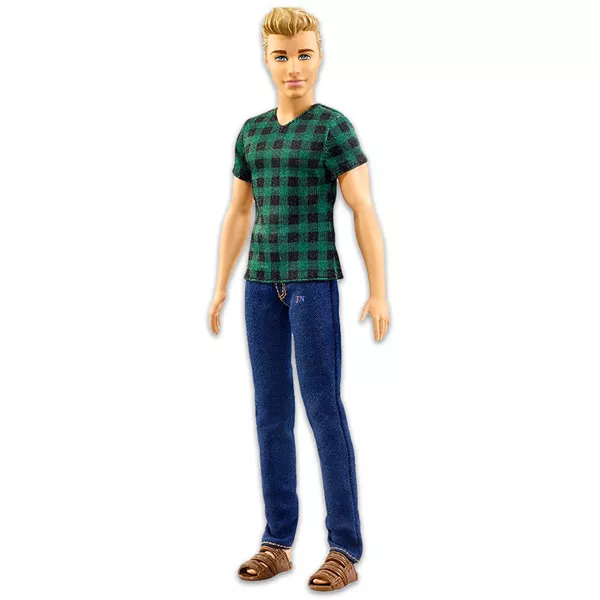 Barbie Fashionistas: szőke Ken baba kockás pólóban 