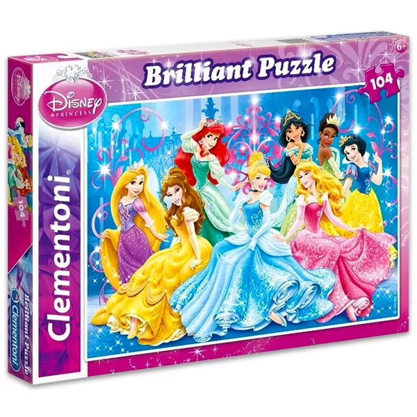 Clementoni: Disney Hercegnők 104 darabos brilliáns puzzle