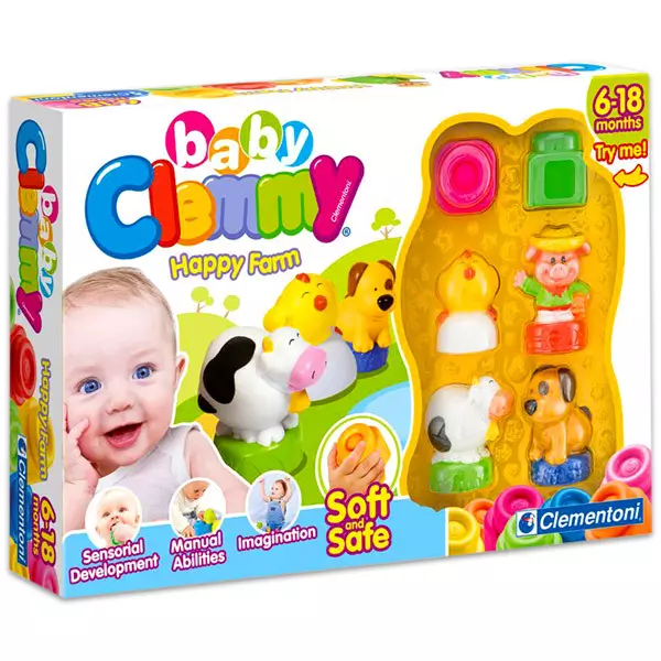 Clemmy Baby: Ferma veselă - set cuburi moi de construcţii