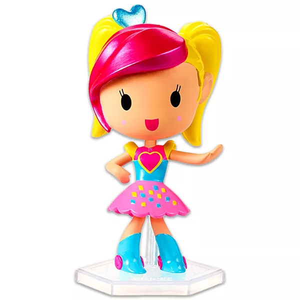 Barbie Videojáték kaland: rózsaszín szoknyás minifigura szívecskés pólóban 