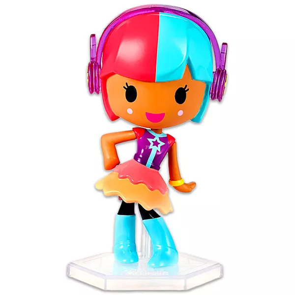 Barbie Videojáték kaland: piros-kék hajú minifigura fülhallgatóval 