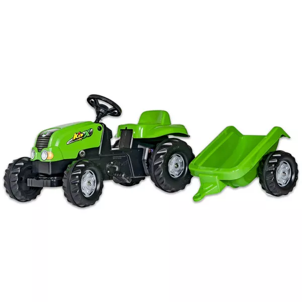 Rollykid-X Traktor utánfutóval - zöld