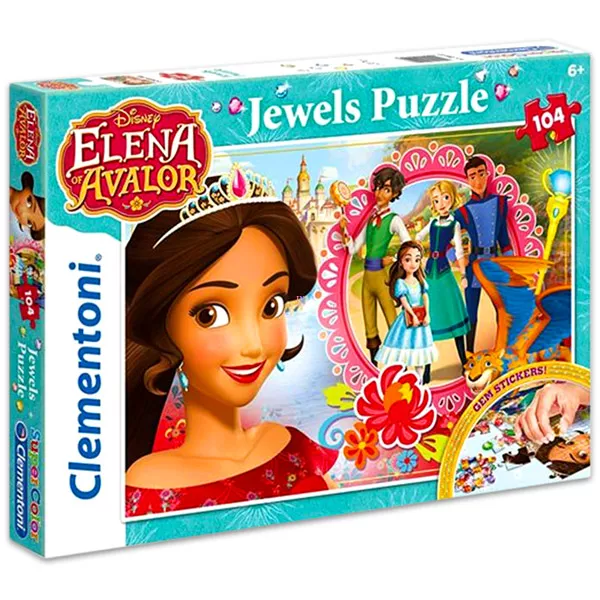 Clementoni Puzzle 104 Csillámos Elena, Avalor hercegnője
