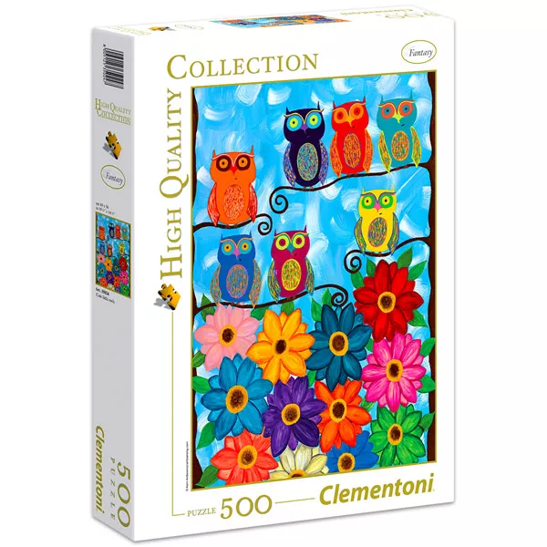 Clementoni 500 db-os puzzle - Baglyok és virágok