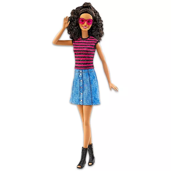 Barbie Fashionistas: magas, göndör hajú Barbie farmer szoknyában 