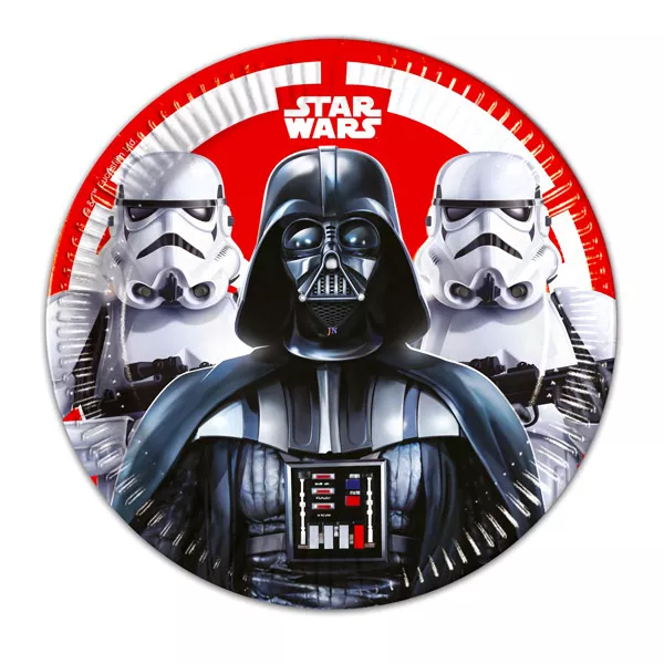 Star Wars: Darth Vader farfurie carton 23 cm - 8 buc., roşu