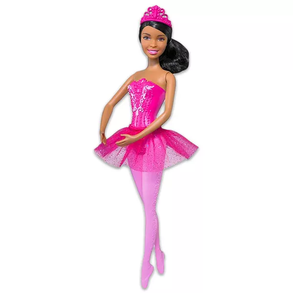 Barbie: barna bőrű barna hajú balerina baba rózsaszín ruhában