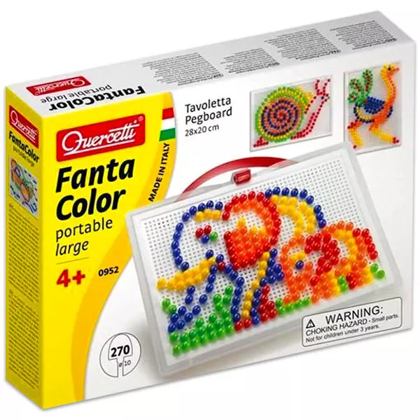 Quercetti: Fanta Color pötyi tárolódobozban - elefántos, 270 db-os