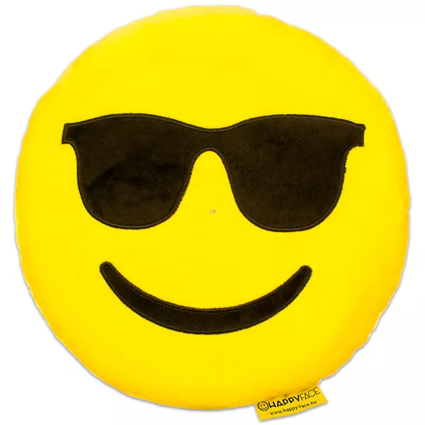 HappyFace: napszemüveges emoji párna