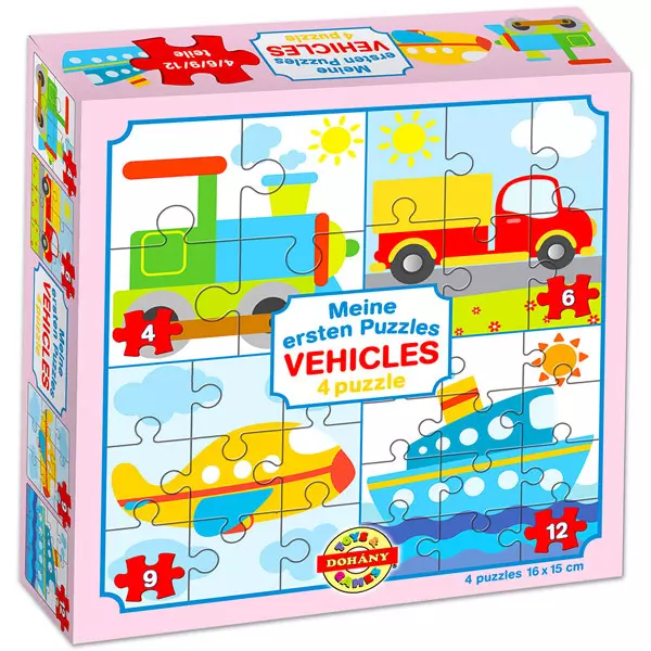 Vehicule puzzle 4-în-1