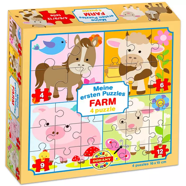 Farm állatok 4 az 1-ben puzzle