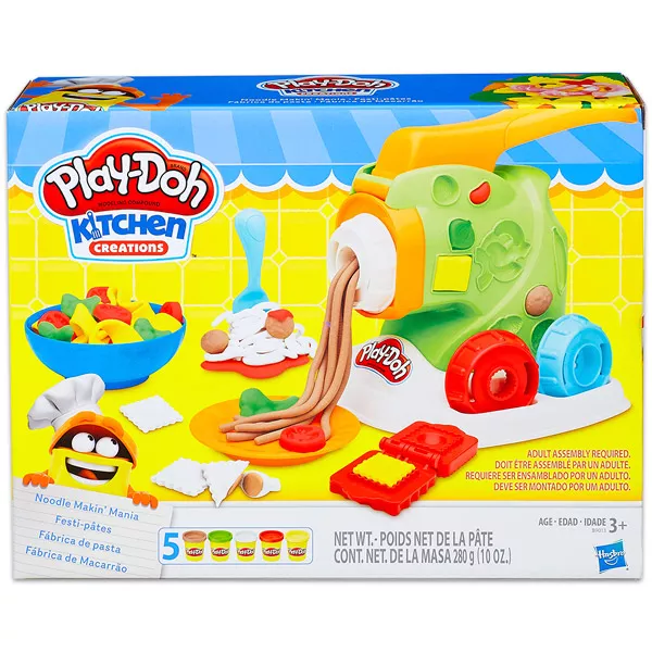 Play-Doh Kitchen Creations: Set făbricuţă de paste cu 5 borcănaşe de plastilină