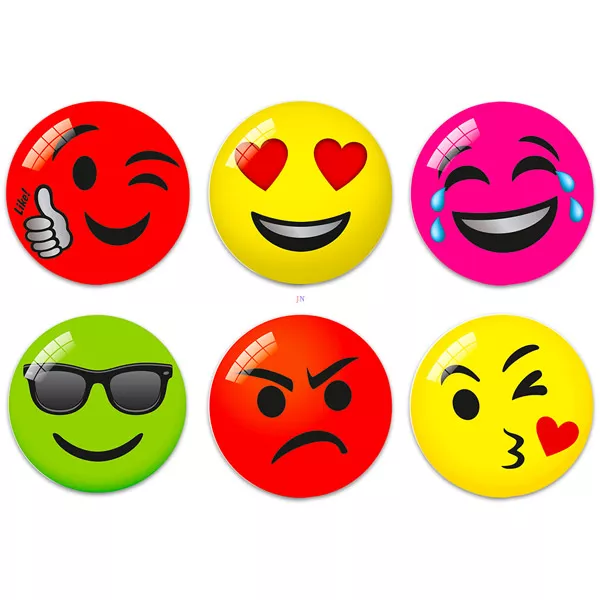 Emoji: minge cauciuc - 23 cm, diferite culori
