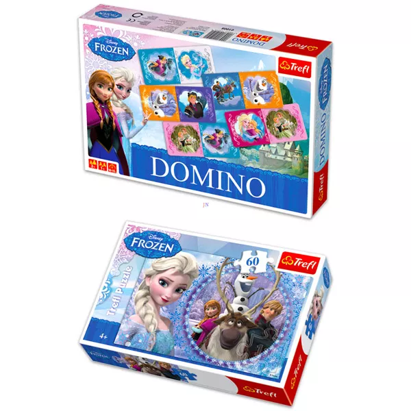 Disney hercegnők: Jégvarázs dominó + ajándék 60 darabos puzzle